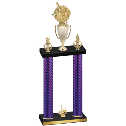 Double Purple Carbon Fiber First Place Baseball Trophy