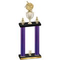 Double Purple Carbon Fiber Year Baseball Trophy