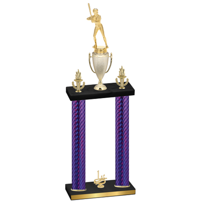 Double Purple Carbon Fiber First Place Softball Trophy