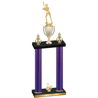 Double Purple Carbon Fiber Second Place Softball Trophy
