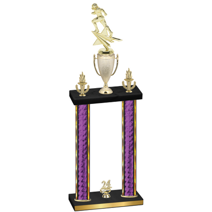 Double Purple Glacier Year Football Trophy