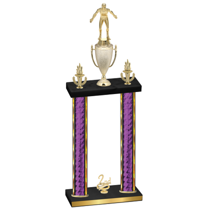 Double Purple Glacier Second Place Wrestling Trophy