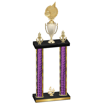 Double Purple Glacier Fourth Place Volleyball Trophy