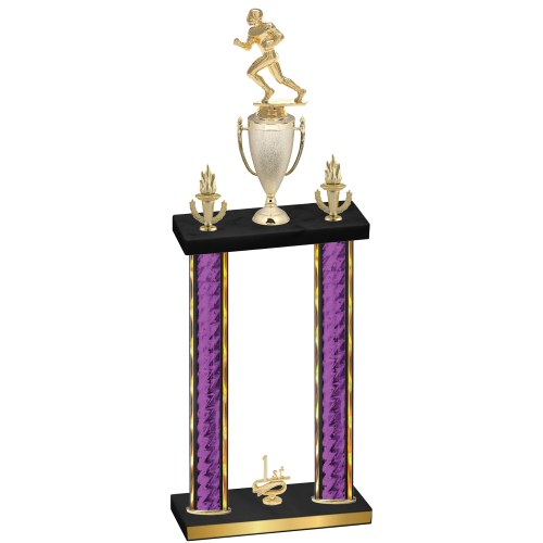 Double Purple Glacier First Place Football Trophy