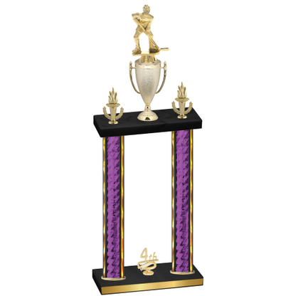 Double Purple Glacier Fourth Place Hockey Trophy
