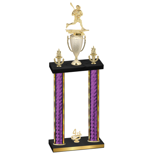 Double Purple Glacier Fourth Place Lacrosse Trophy