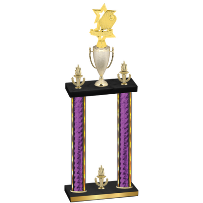 Double Purple Glacier Victory Pickleball Trophy