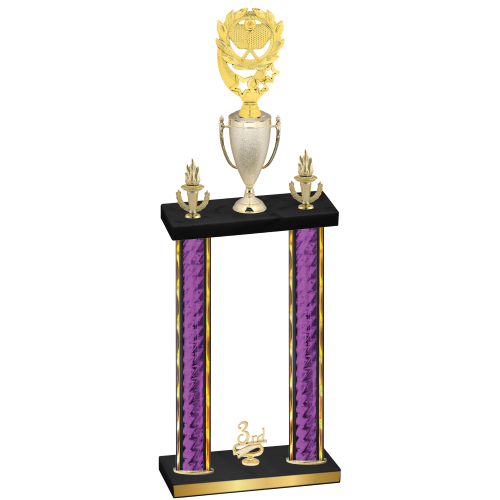 Double Purple Glacier Third Place Pickleball Trophy