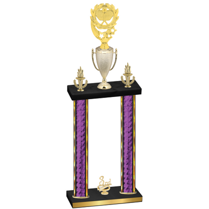 Double Purple Glacier Third Place Pickleball Trophy
