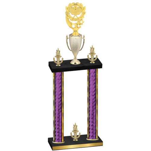 Double Purple Glacier Victory Pickleball Trophy
