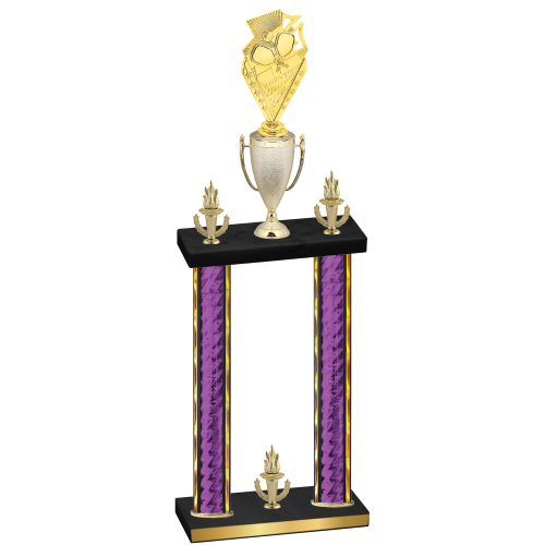 Double Purple Glacier Victory Pickleball Trophy