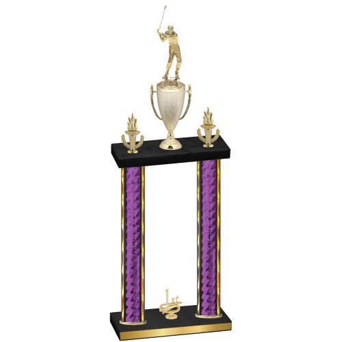 Double Purple Glacier First Place Golf Trophy