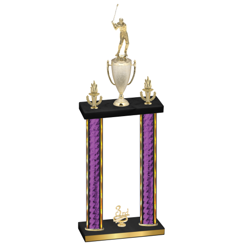 Double Purple Glacier Third Place Golf Trophy