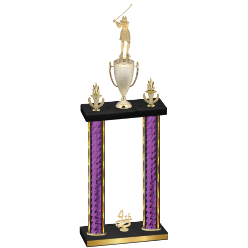 Double Purple Glacier Fourth Place Golf Trophy