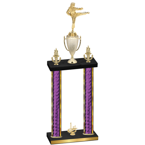 Double Purple Glacier First Place Karate Trophy