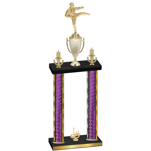 Double Purple Glacier First Place Karate Trophy