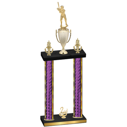 Double Purple Glacier Second Place Baseball Trophy
