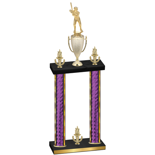 Double Purple Glacier Victory Baseball Trophy
