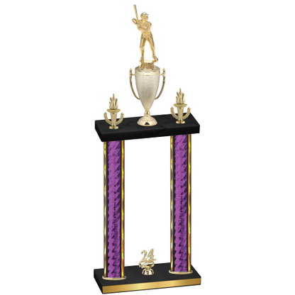 Double Purple Glacier Year Baseball Trophy