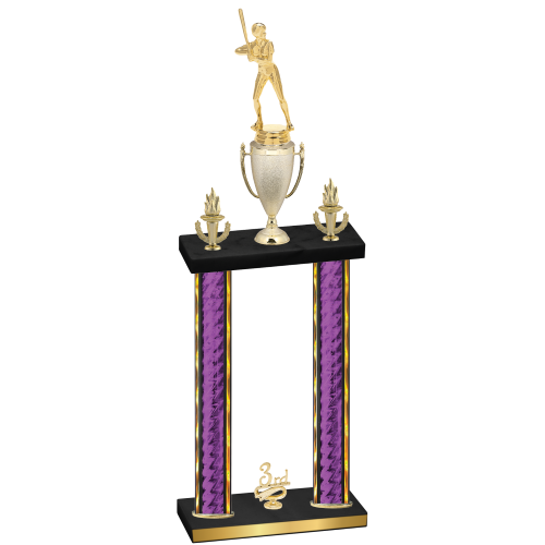 Double Purple Glacier Third Place Softball Trophy