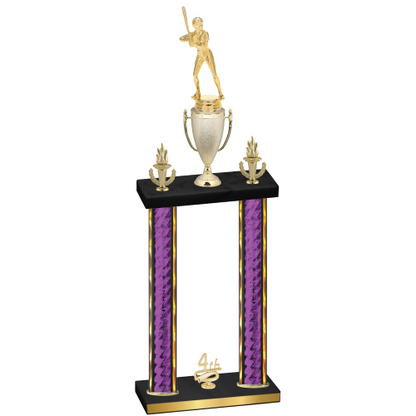 Double Purple Glacier Fourth Place Softball Trophy