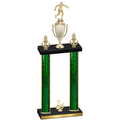 Double Green Glacier Second Place Soccer Trophy