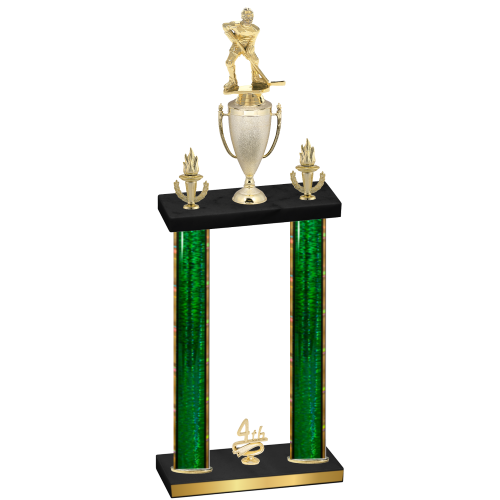 Double Green Glacier Fourth Place Hockey Trophy