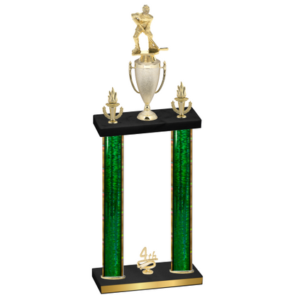 Double Green Glacier Fourth Place Hockey Trophy
