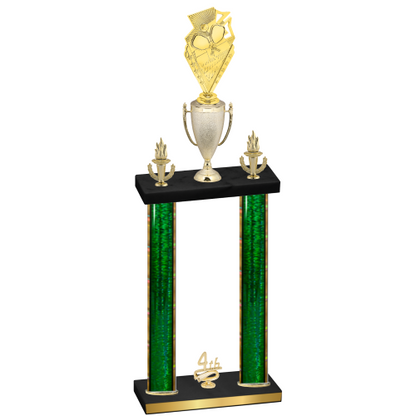 Double Green Glacier Fourth Place Pickleball Trophy