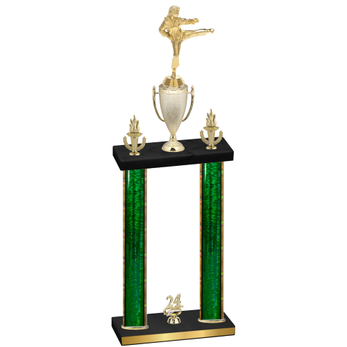 Double Green Glacier Year Karate Trophy