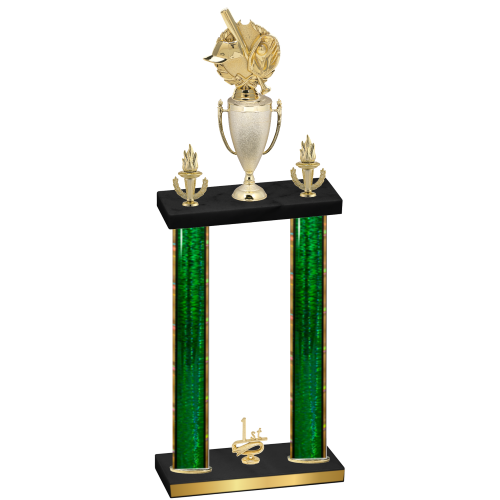 Double Green Glacier First Place Baseball Trophy