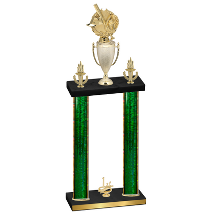 Double Green Glacier First Place Baseball Trophy
