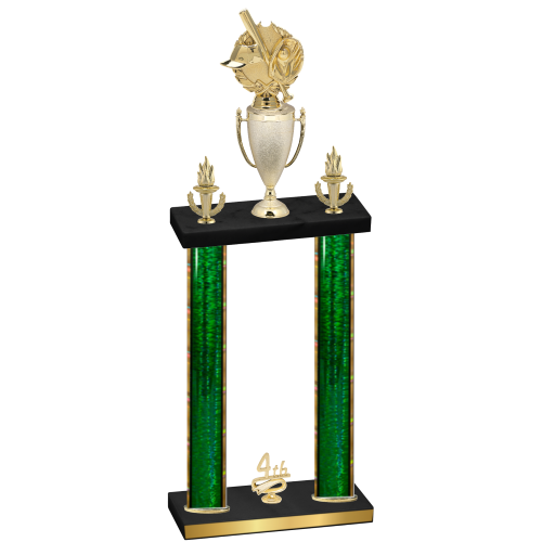 Double Green Glacier Fourth Place Baseball Trophy
