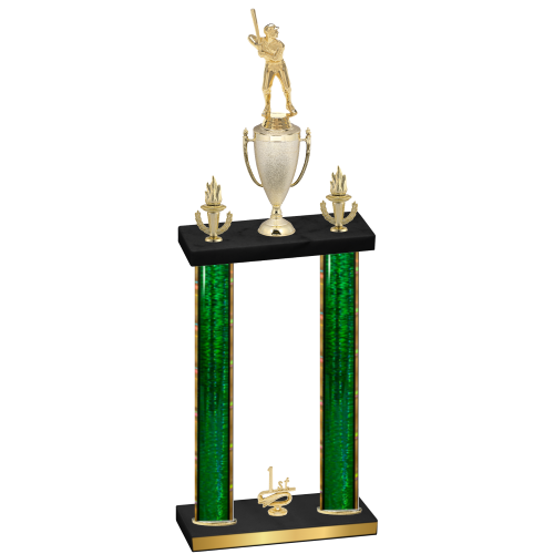 Double Green Glacier First Place Baseball Trophy