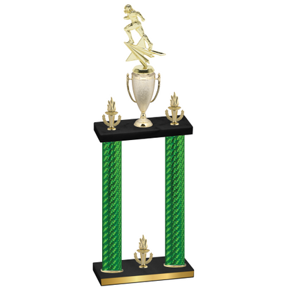 Double Green Carbon Fiber Victory Football Trophy
