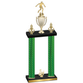 Double Green Carbon Fiber Third Place Soccer Trophy