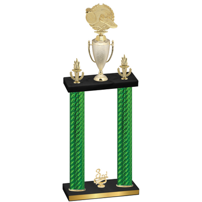 Double Green Carbon Fiber Third Place Running Trophy