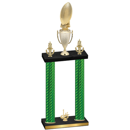 Double Green Carbon Fiber First Place Football Trophy
