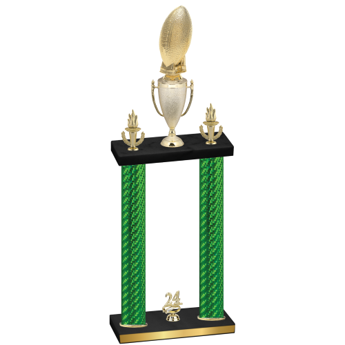 Double Green Carbon Fiber Year Football Trophy