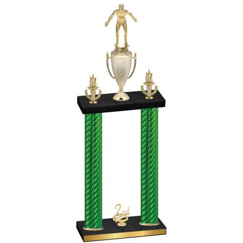 Double Green Carbon Fiber Second Place Wrestling Trophy