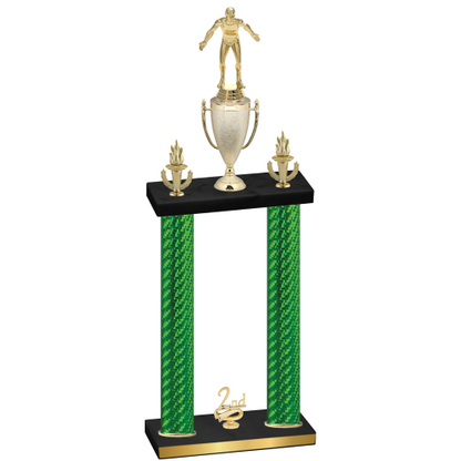 Double Green Carbon Fiber Second Place Wrestling Trophy