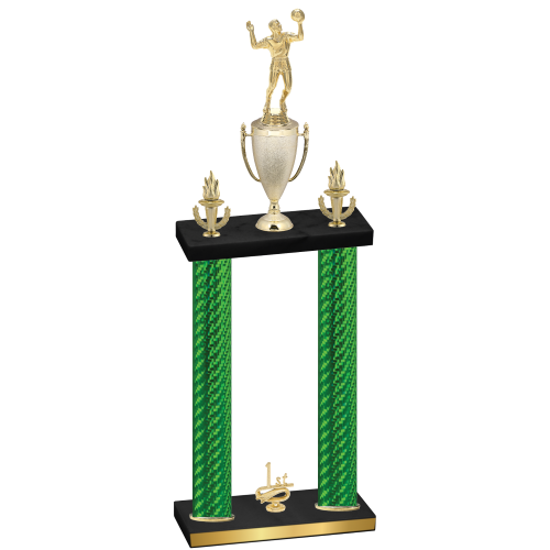 Double Green Carbon Fiber First Place Volleyball Trophy