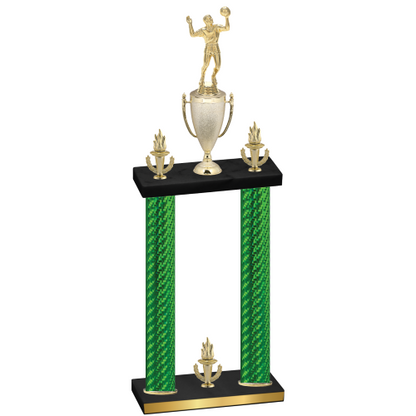 Double Green Carbon Fiber Victory Volleyball Trophy