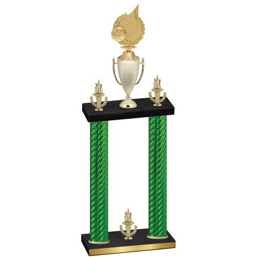 Double Green Carbon Fiber Victory Volleyball Trophy