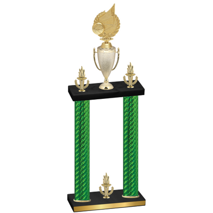 Double Green Carbon Fiber Victory Volleyball Trophy