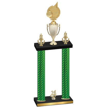 Double Green Carbon Fiber Year Volleyball Trophy