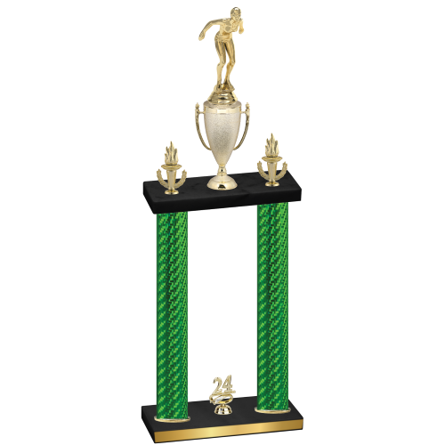 Double Green Carbon Fiber Year Tennis Trophy