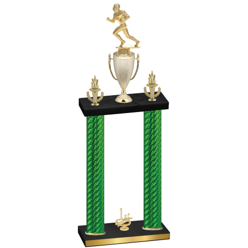 Double Green Carbon Fiber First Place Football Trophy