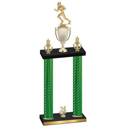 Double Green Carbon Fiber Year Football Trophy