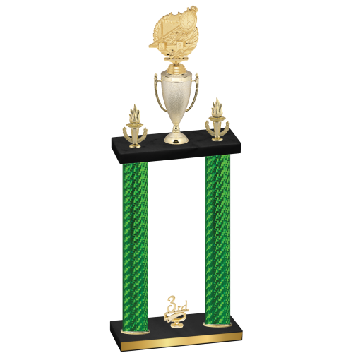 Double Green Carbon Fiber Third Place Swimming Trophy